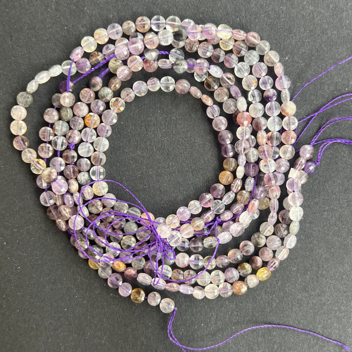 Șirag din Super 7 (Melody Stone) – mărgele naturale multicolore pentru bijuterii, piatra transformării și alchimiei spirituale