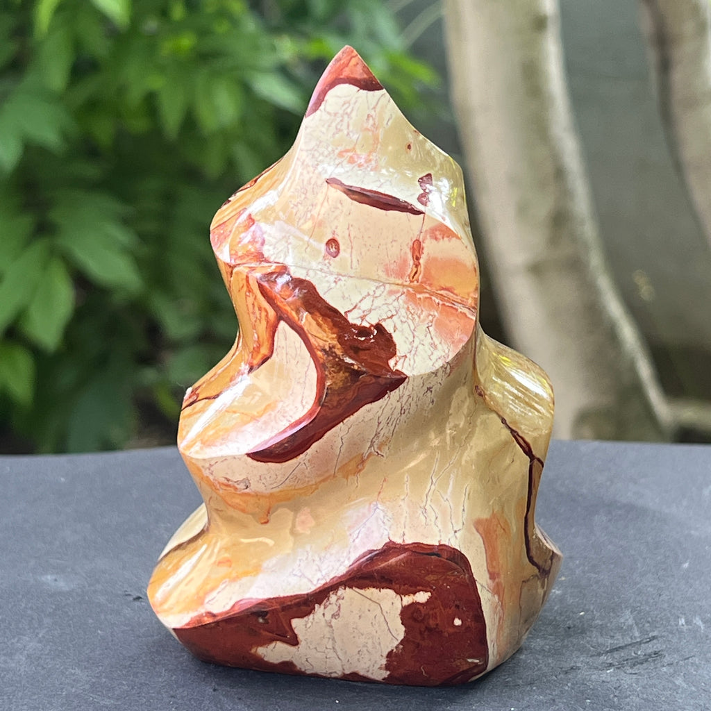 Sculptura jasp policrom forma flacara | Model 2, pietre semipretioase - druzy.ro 5 