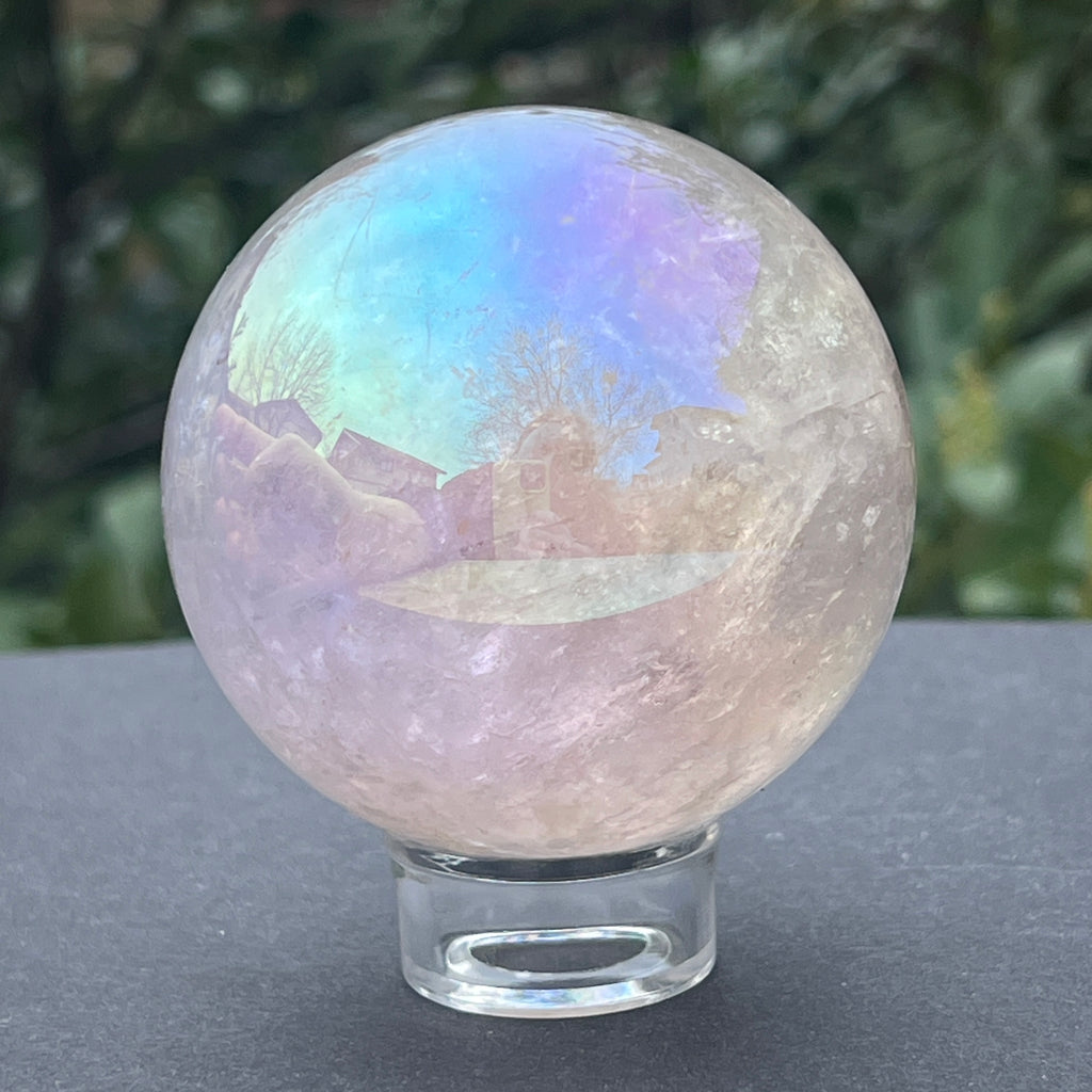 Sfera cuart roz aura model 1, pietre semipretioase - druzy.ro 11 