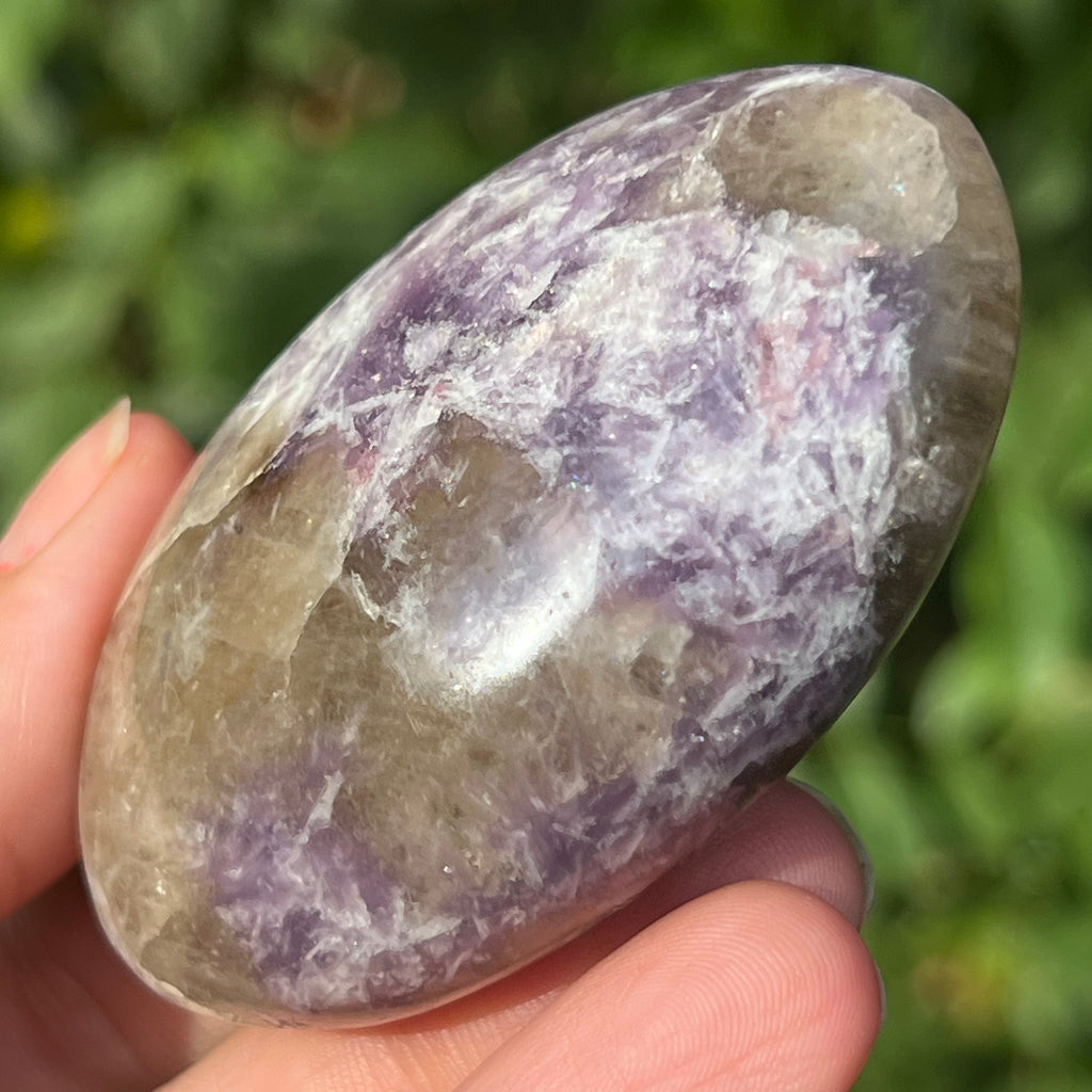 Lepidolit palmstone m5, druzy.ro, cristale 4