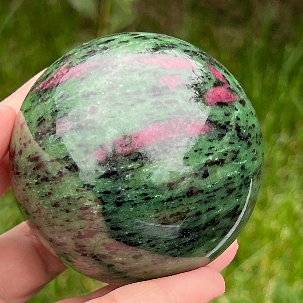 Sfera rubin in zoisit model 4, pietre semipretioase - druzy.ro 5 