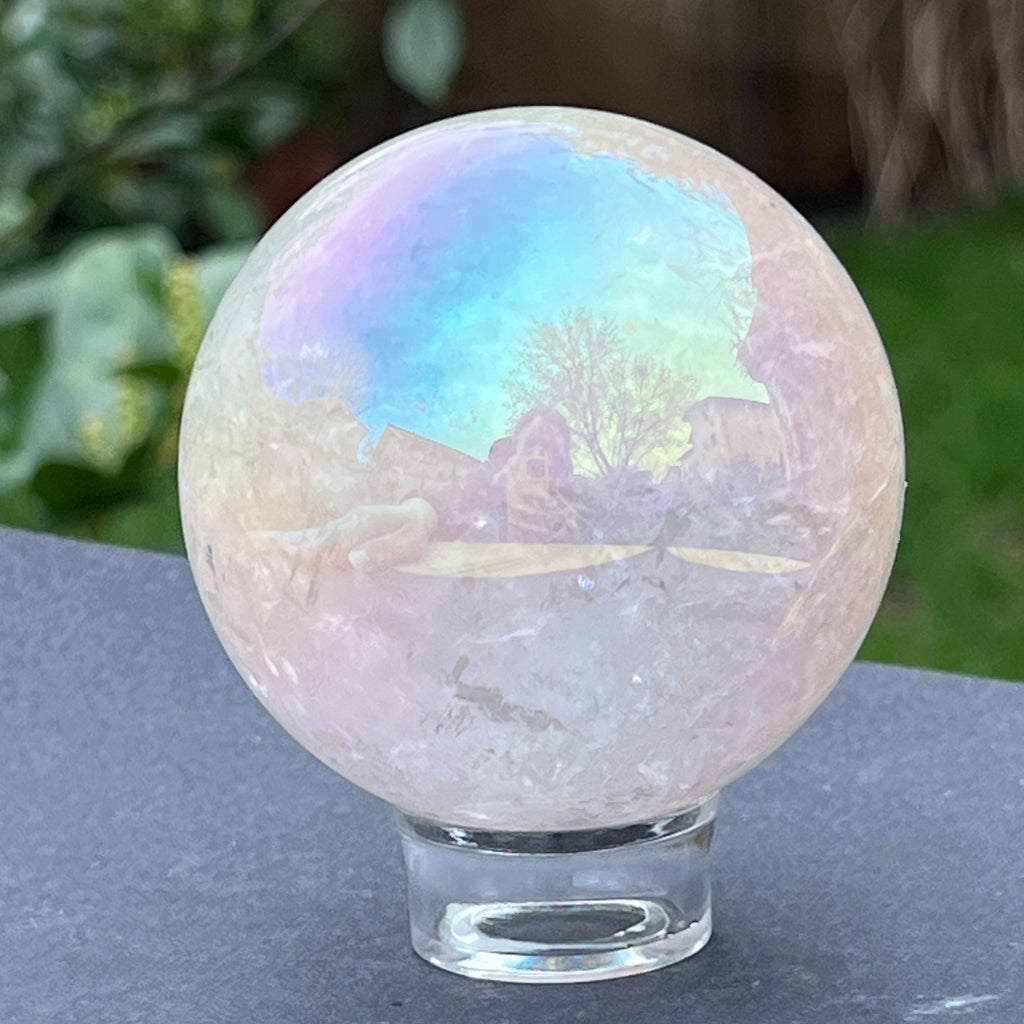 Sfera cuart roz aura model 4, pietre semipretioase - druzy.ro 3 