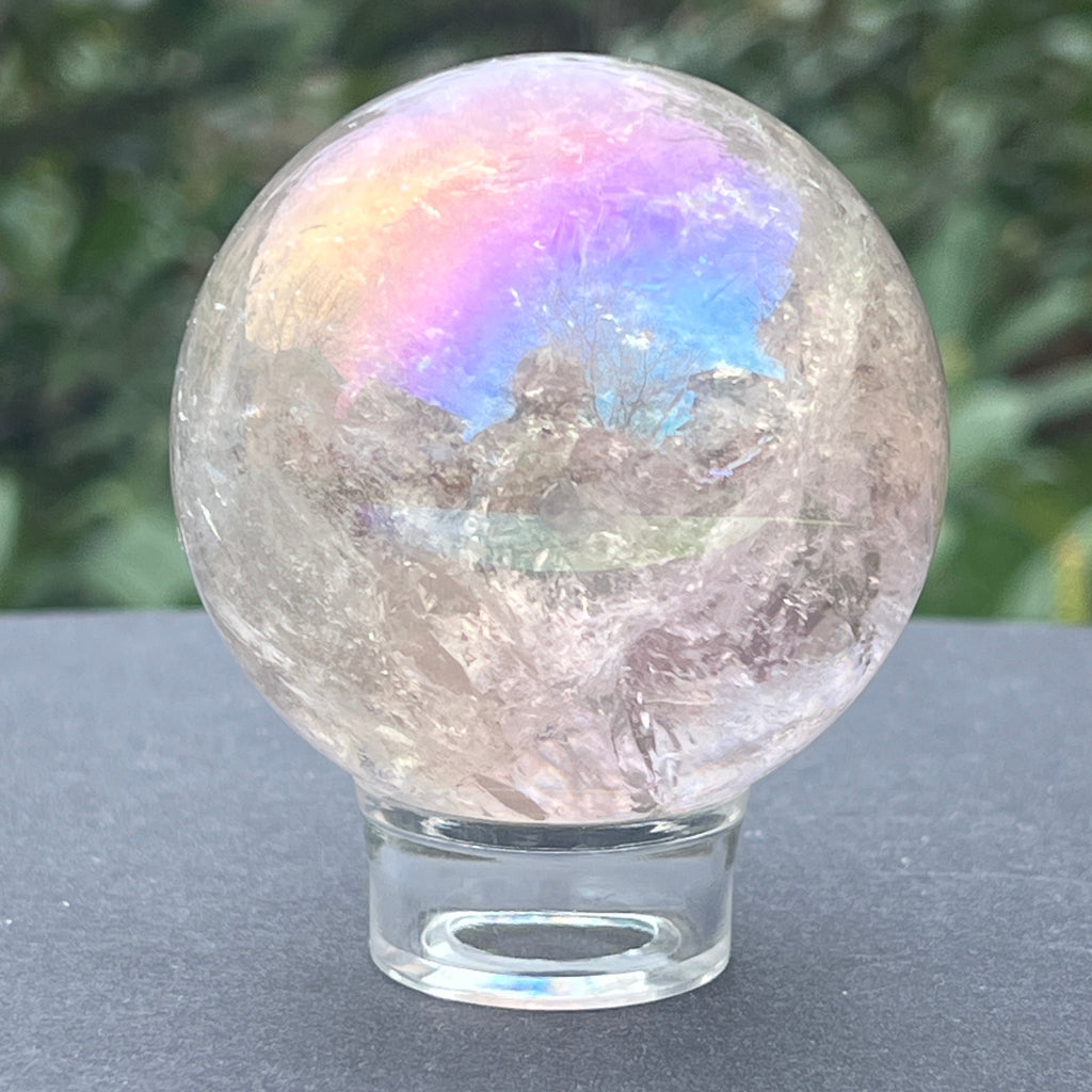 Sfera cuart roz aura model 2, pietre semipretioase - druzy.ro 2 