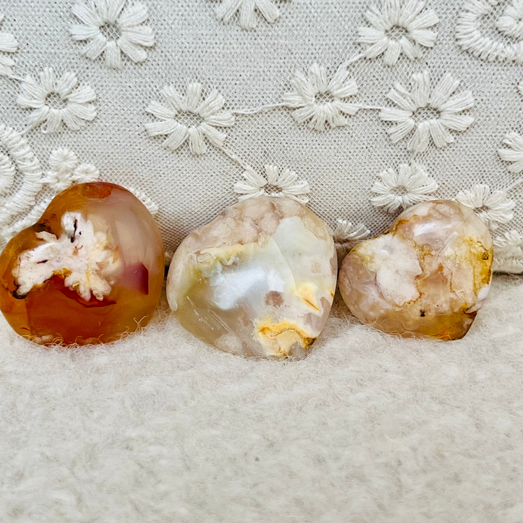 Inima agat coral floare rosu m12, druzy.ro, cristale 1