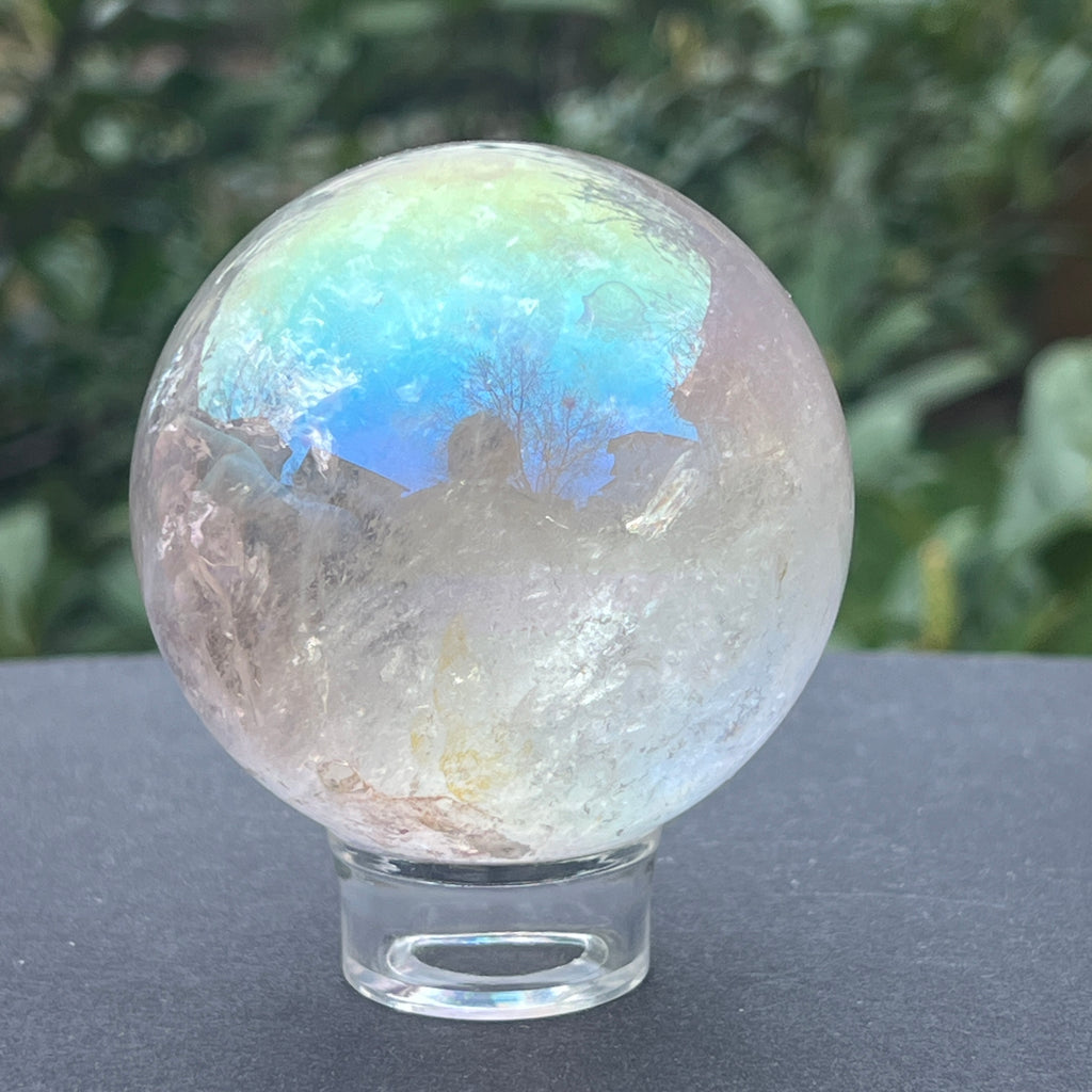 Sfera cuart roz aura model 3, pietre semipretioase - druzy.ro 8 