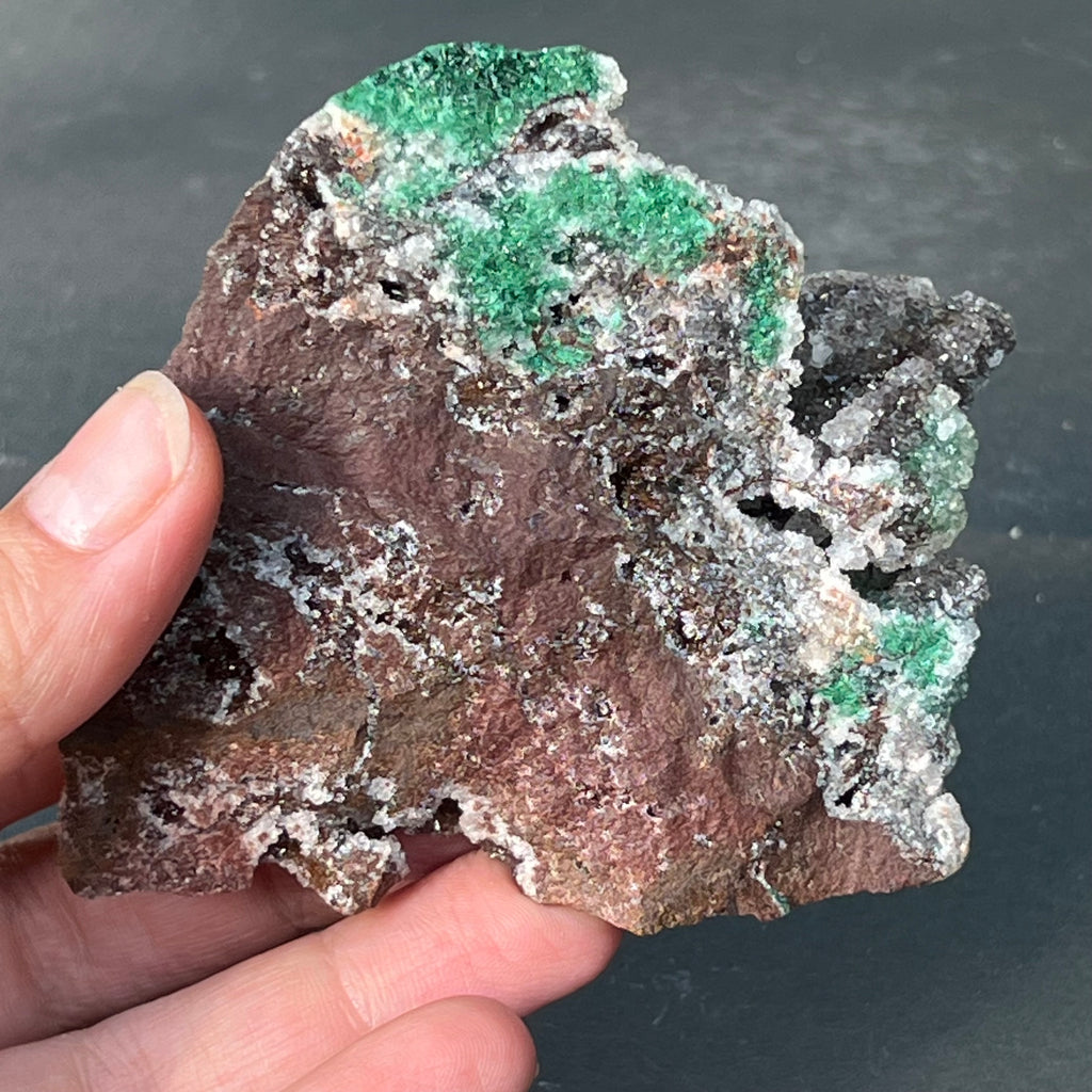 Malachit & dolomit in matrix cuart, cupru din Congo model 1, pietre semipretioase - druzy.ro 6