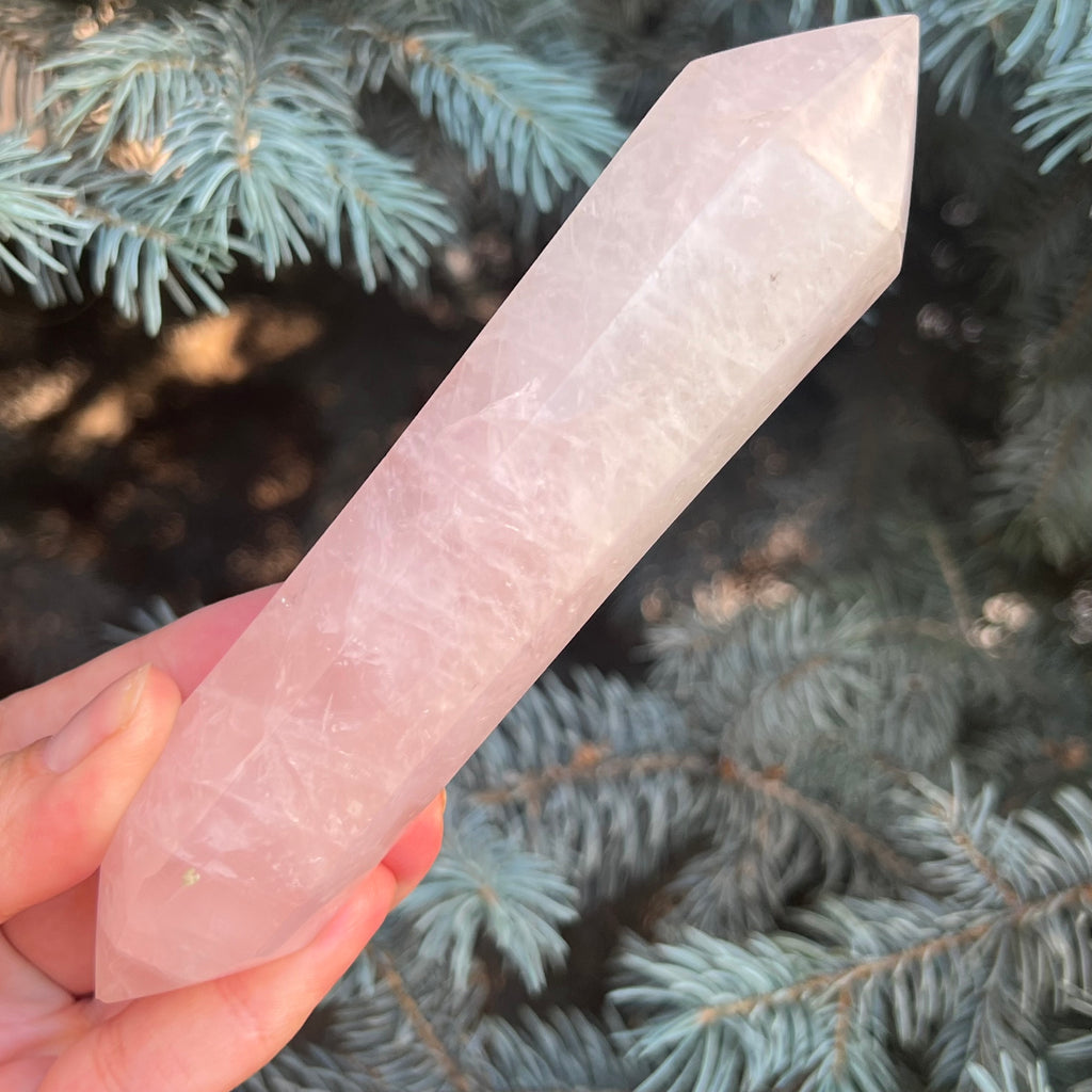 Dublu varf cuart roz model 6 din Madagascar, pietre semipretioase - druzy.ro 7