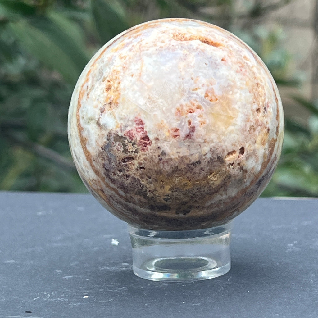 Sfera agat Crazy Lace model 3, pietre semipretioase - druzy.ro 7 