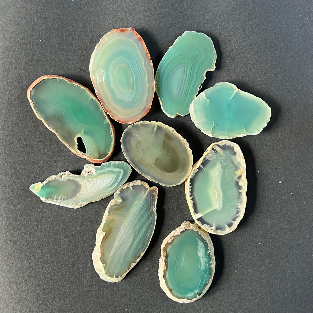 Felie agat fistic S, pietre semipretioase - druzy.ro 3