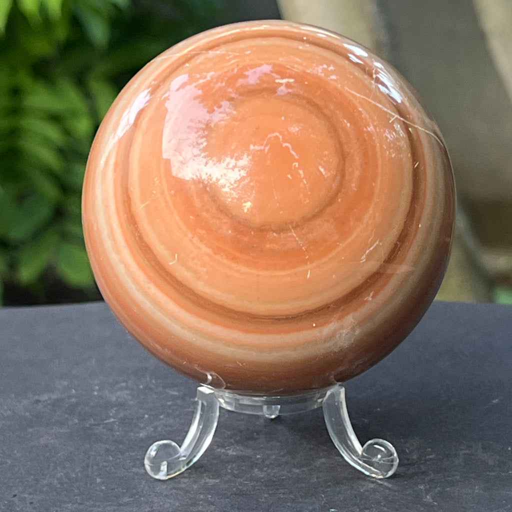 Sferă de onix portocaliu dungat  | Model 5, pietre semipretioase - druzy.ro 6 