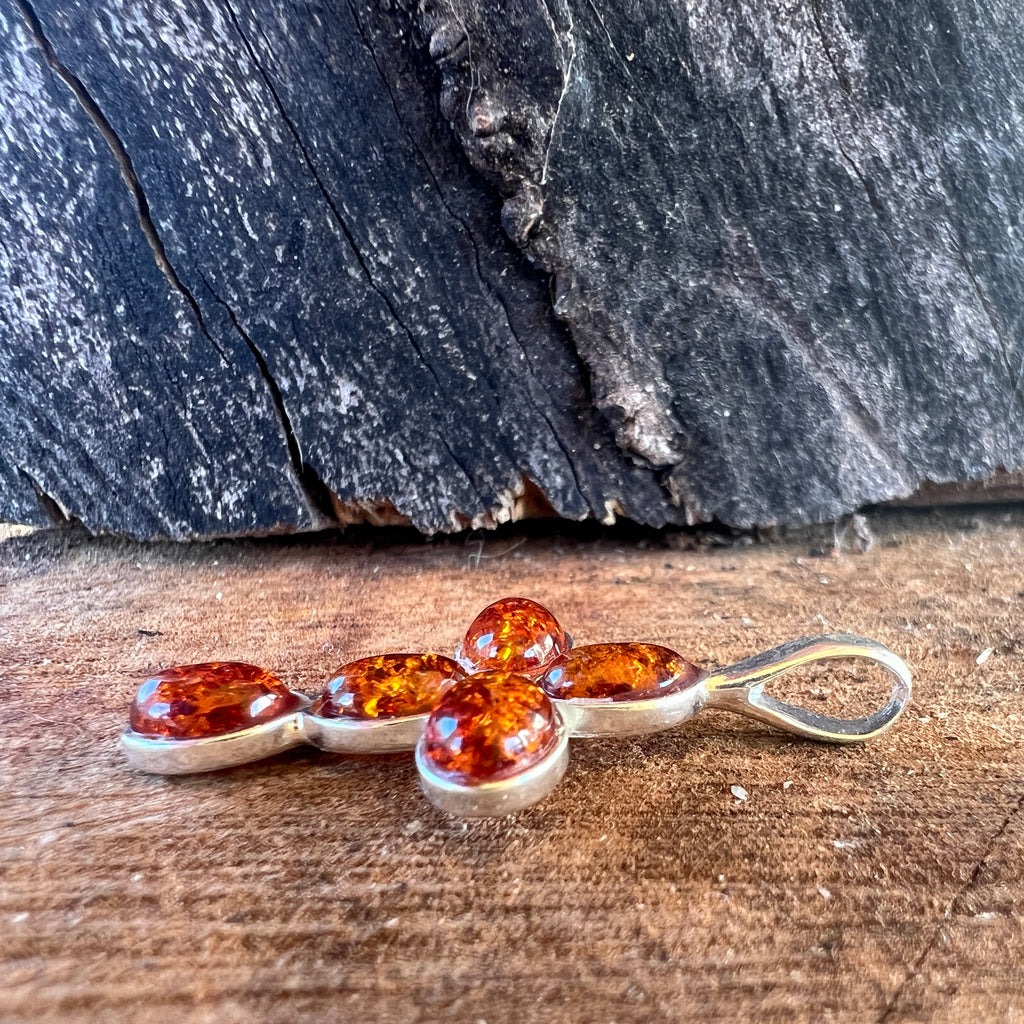 Pandantiv argint cu chihlimbar forma cruce Amber30, pietre semipretioase - druzy.ro 2 