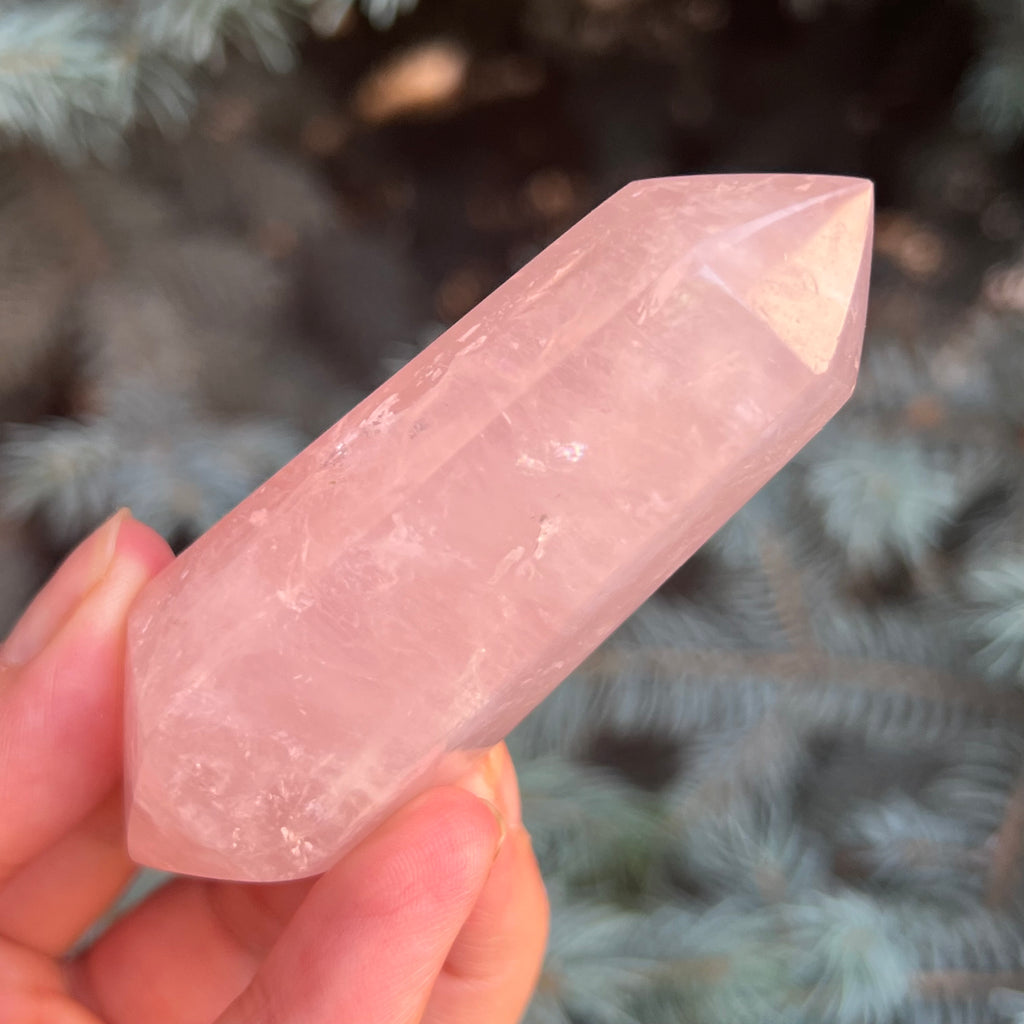 Dublu varf cuart roz model 1 din Madagascar, pietre semipretioase - druzy.ro 4