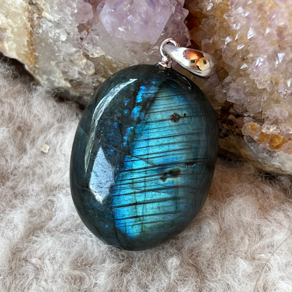 Pandantiv oval labradorit, pietre semipretioase - druzy.ro 1 