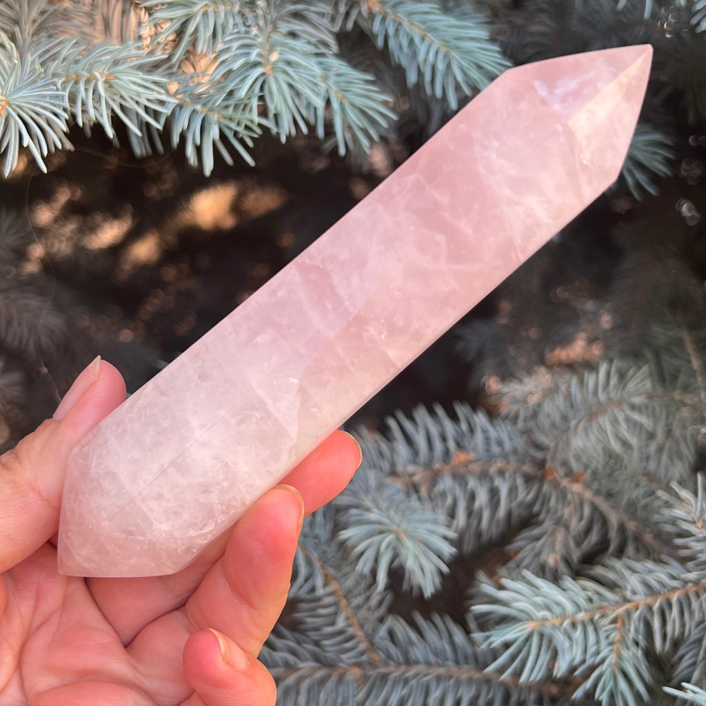Dublu varf cuart roz model 6 din Madagascar, pietre semipretioase - druzy.ro 3