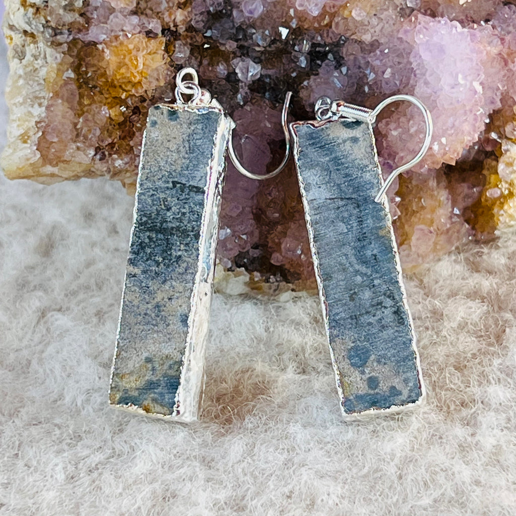 Cercei felii agat druzy placati cu argint din Brazilia model 3, druzy.ro, cristale 3