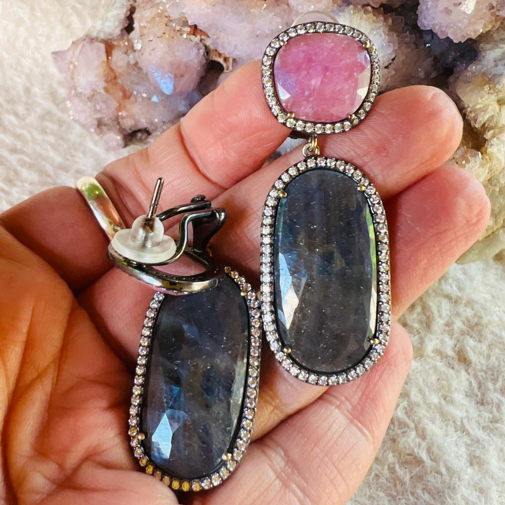 Cercei safir Wisdom model 3, druzy.ro, pietre semipretioase 3
