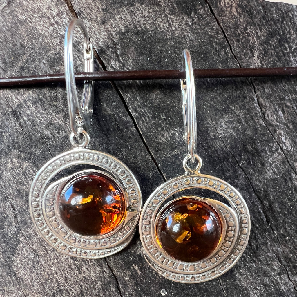 Cercei argint cu chihlimbar Amber11, pietre semipretioase - druzy.ro 1 