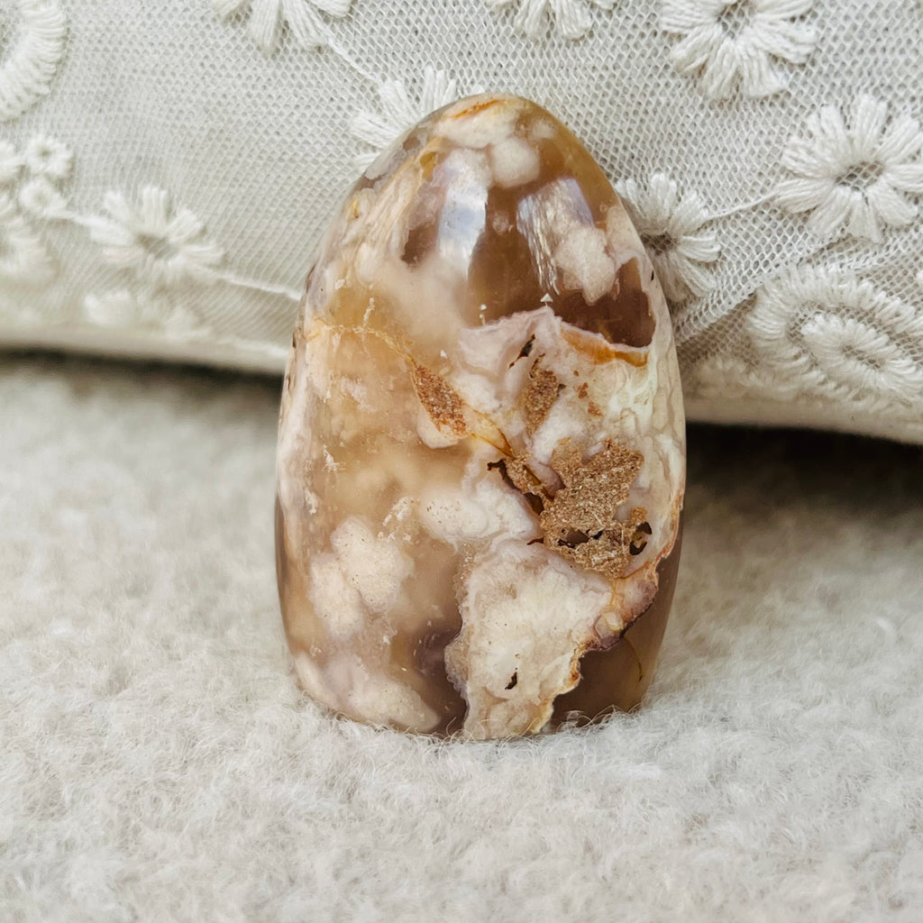 Agat coral floare mini structura forma libera model 5, druzy.ro, cristale 3