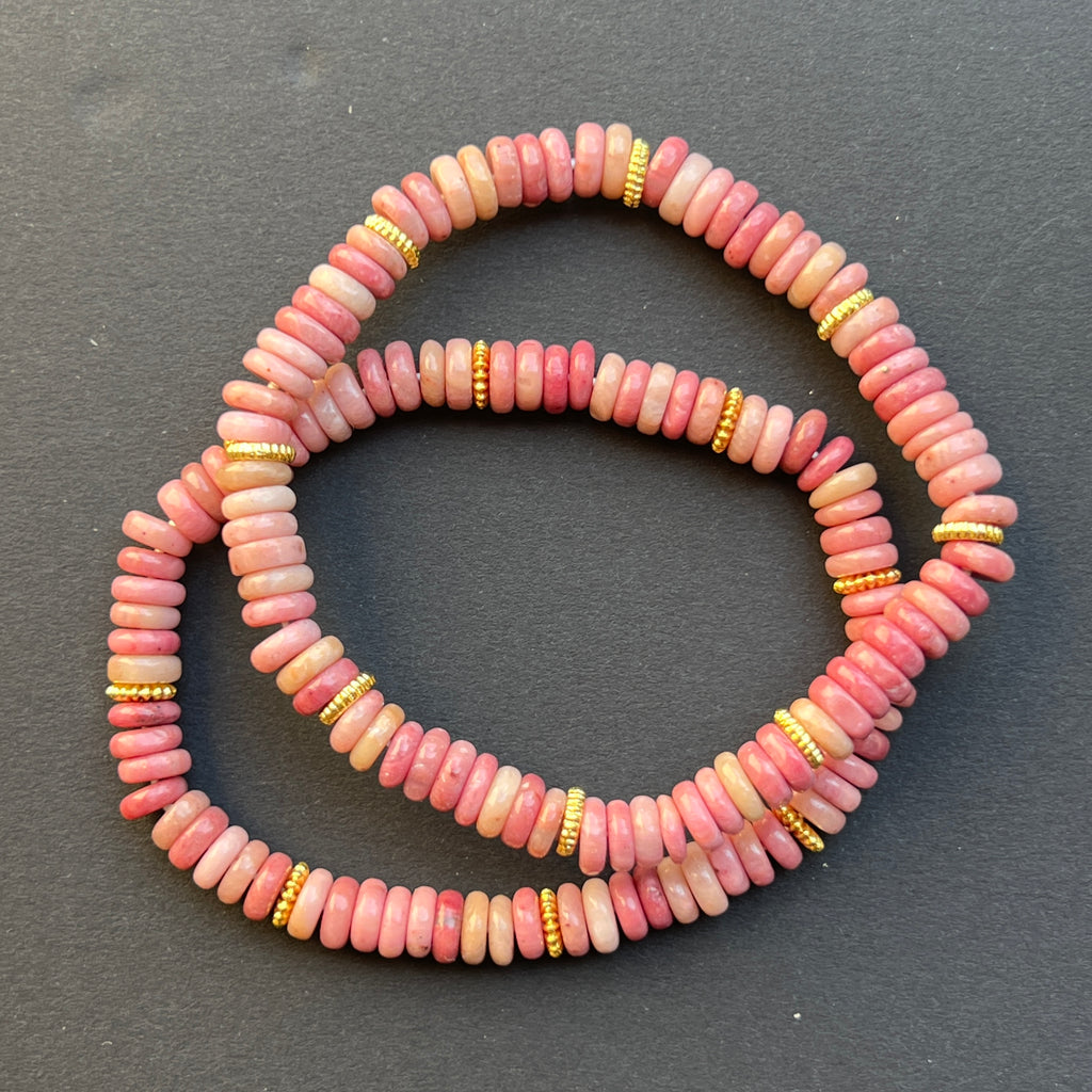 Bratara discuri tulit si insertii aurii – 6x2 mm, pietre semipretioase - druzy.ro 1 