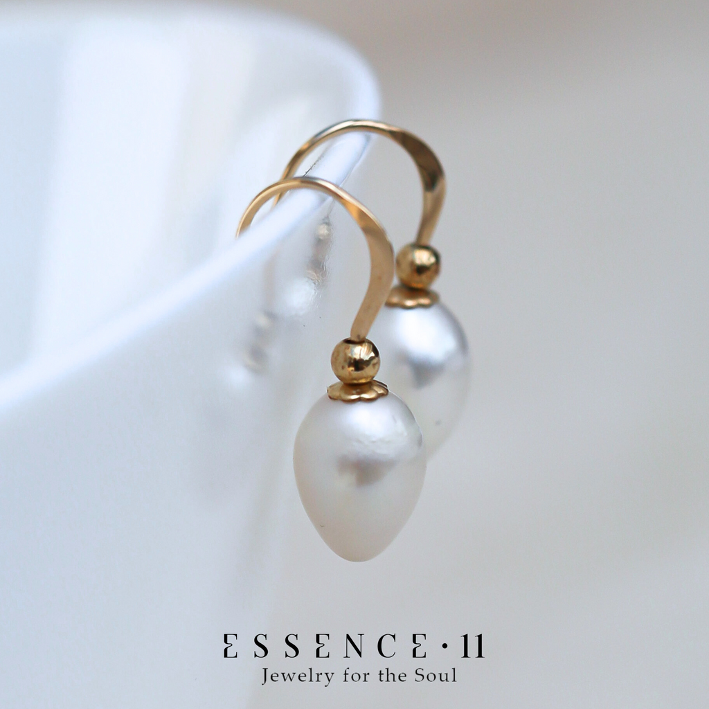 Cercei perle naturale, aur filat - Soul Pearl #1, pietre semipretioase - druzy.ro 3 