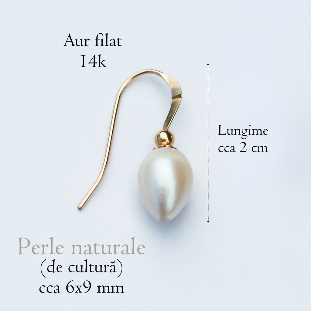 Cercei perle naturale, aur filat - Soul Pearl #1, pietre semipretioase - druzy.ro 6 