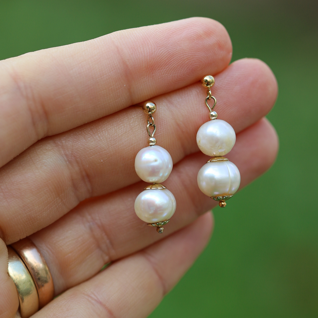 Cercei perle naturale, aur filat - Soul Pearl #8, pietre semipretioase - druzy.ro 5 
