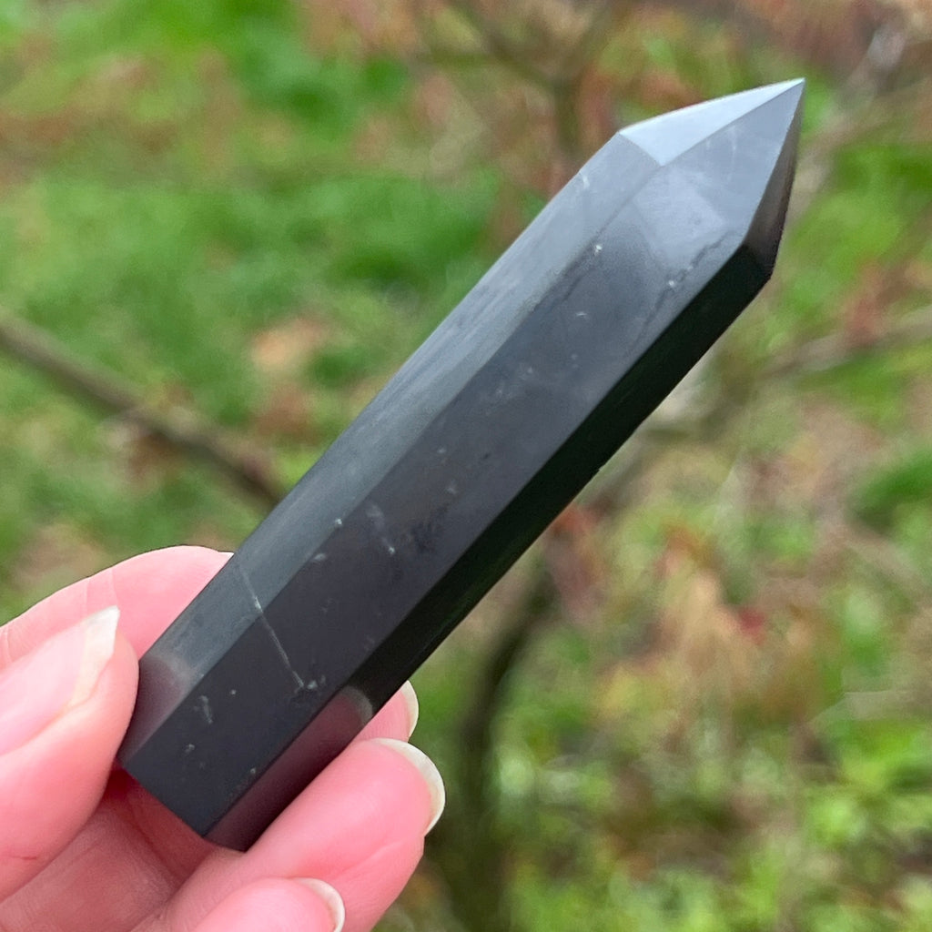 Obliesc shungit polisat 8 cm, pietre semipretioase - druzy.ro 2 