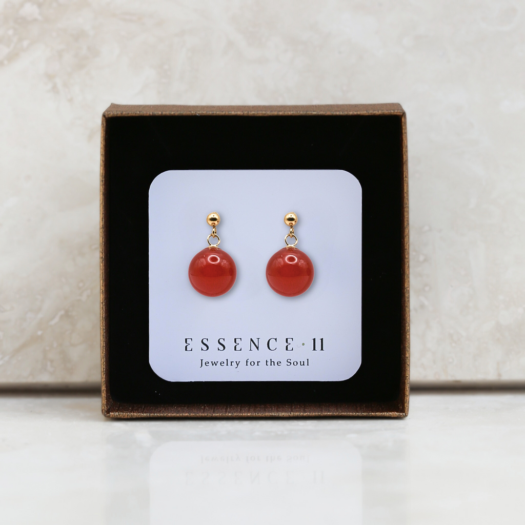 Cercei carneol, aur filat - Whisper of Courage, pietre semipretioase - druzy.ro 8 