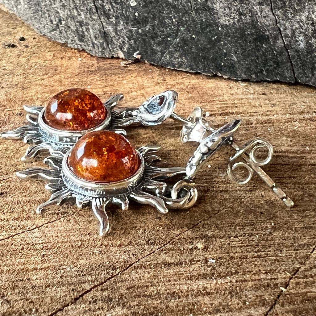 Cercei argint cu chihlimbar Amber18, pietre semipretioase - druzy.ro 2 