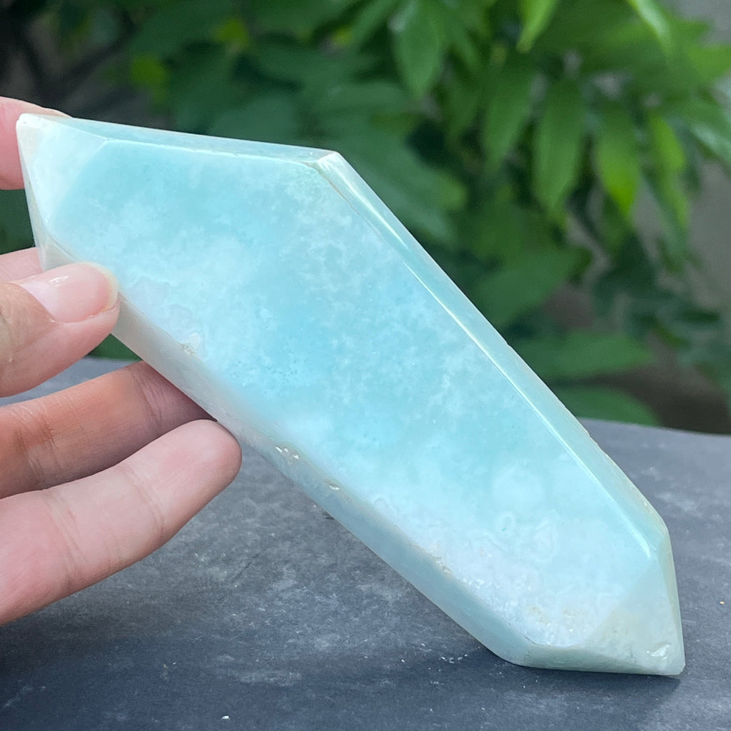 Dublu varf aragonit albastru | Model 2, pietre semipretioase - druzy.ro 1 