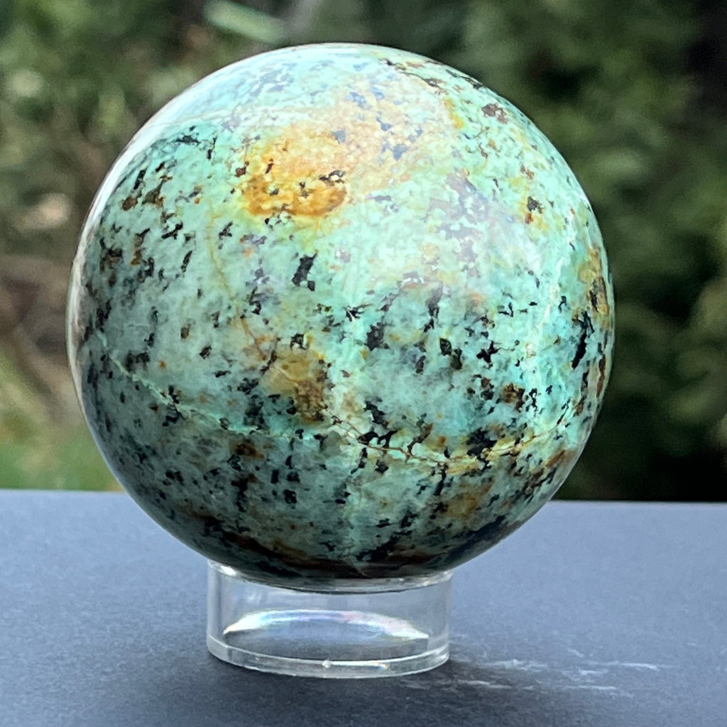 Sfera 7 cm crisocola mina Messina, Congo, model 2, druzy.ro, cristale 4