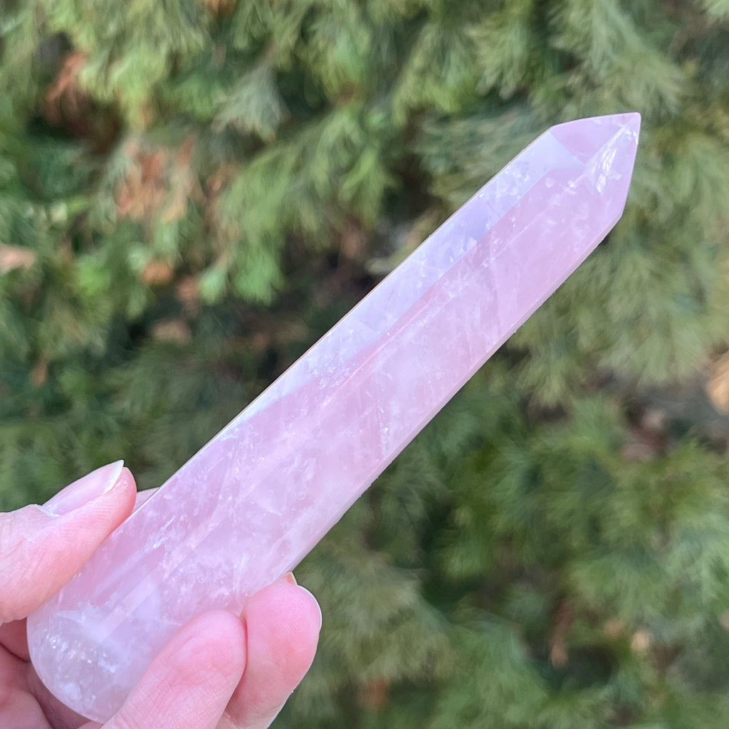 Bagheta cuart roz hexagon din Madagascar, pietre semipretioase - druzy.ro 10 
