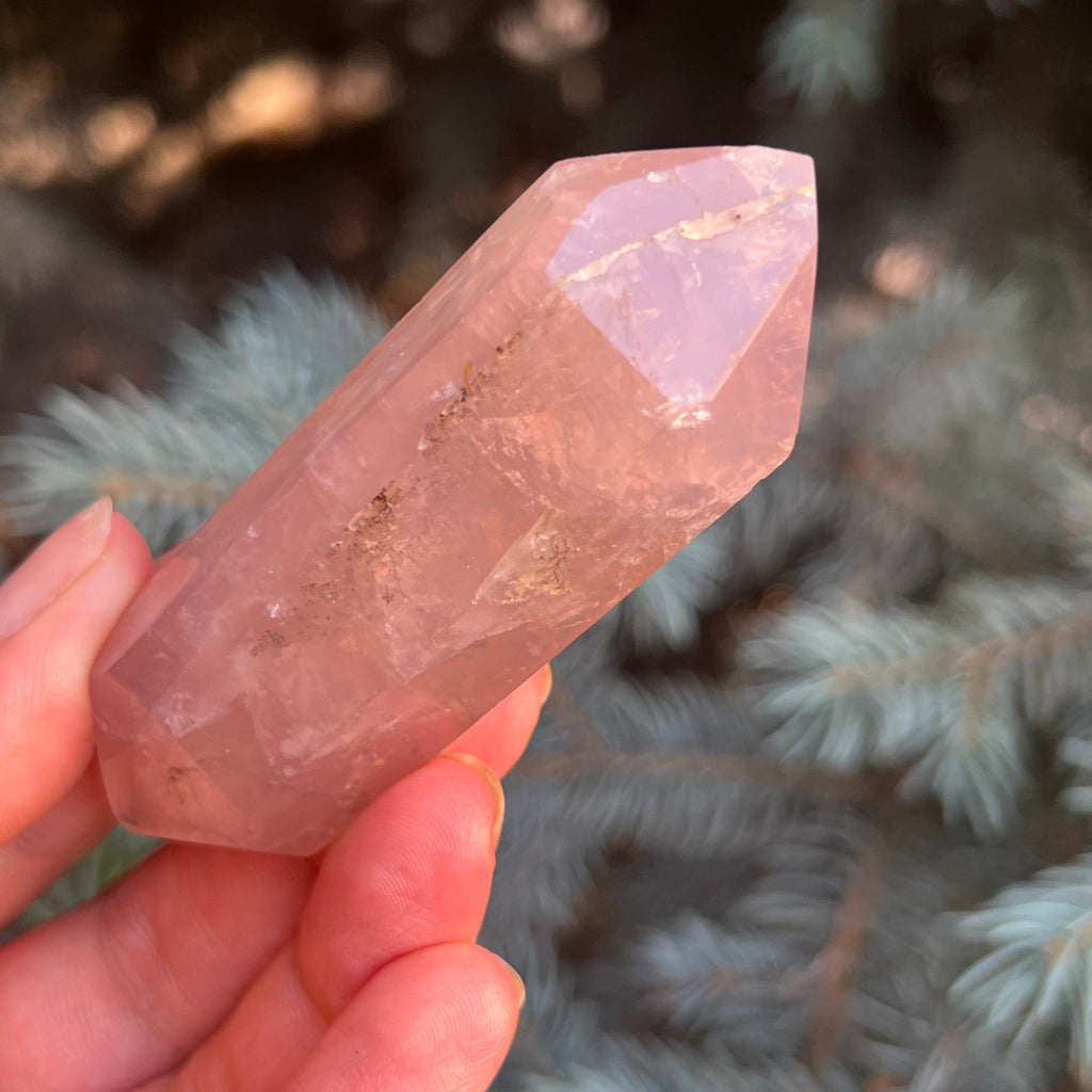Dublu varf cuart roz model 5 din Madagascar, pietre semipretioase - druzy.ro 3