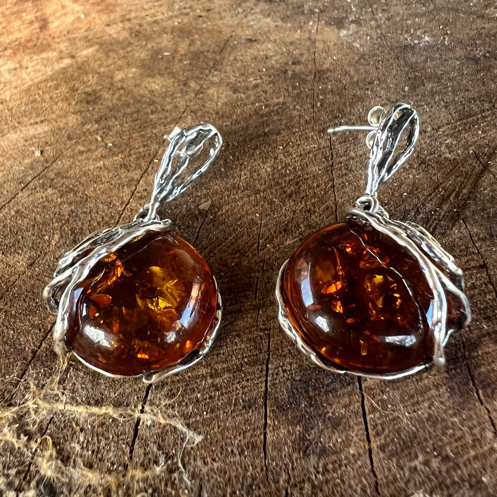 Cercei argint cu chihlimbar Amber2, pietre semipretioase - druzy.ro 2 