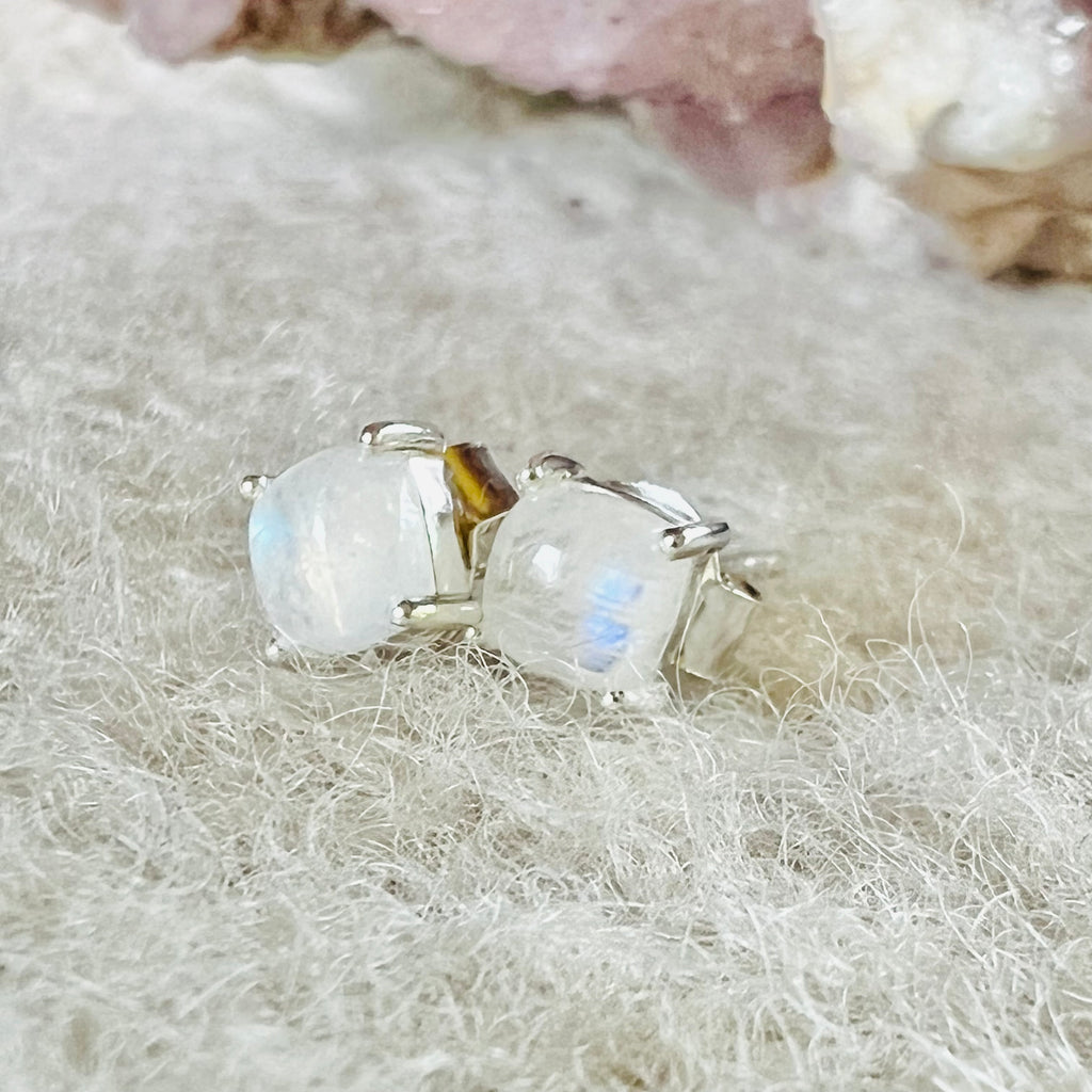 Cercei stud piatra lunii argint 5mm Square, druzy.ro, pietre semipretioase 1