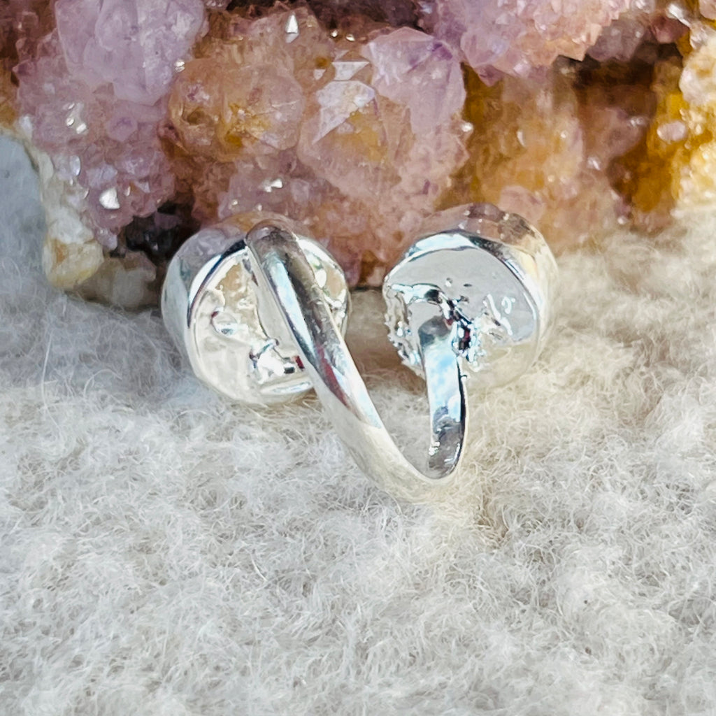 Inel reglabil agat druzy Circles placat cu argint din Brazilia model 4, druzy.ro, cristale 3