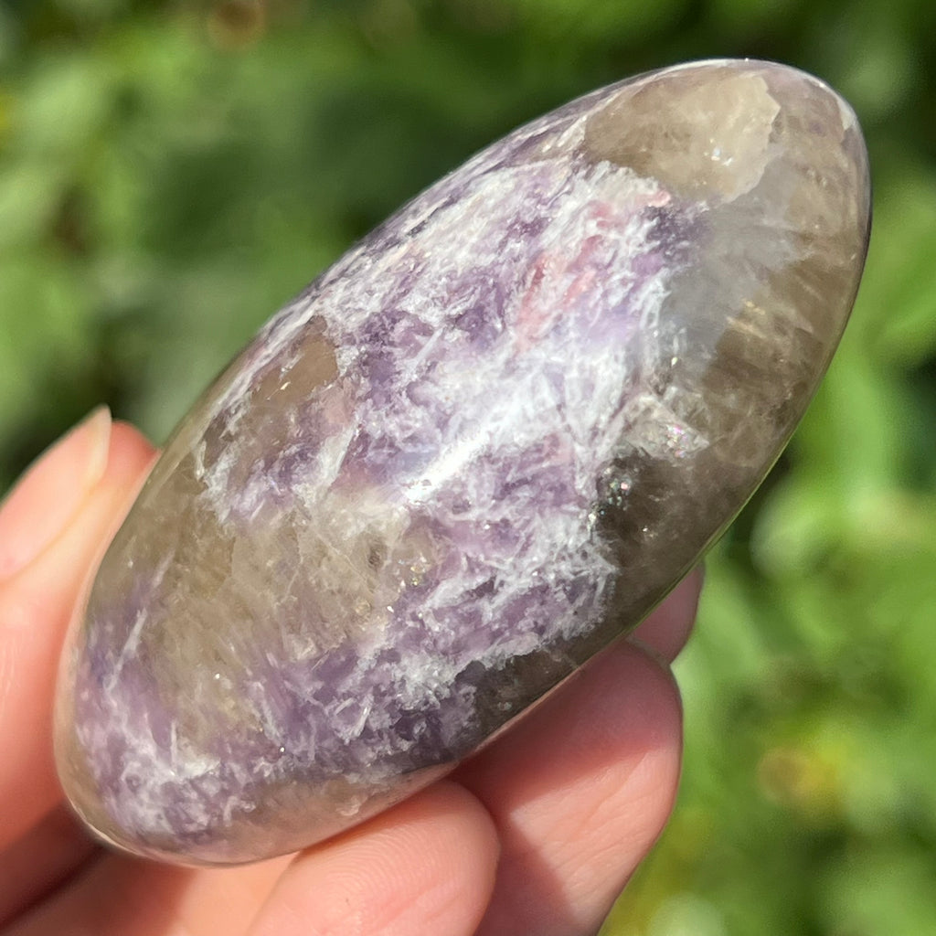 Lepidolit palmstone m5, druzy.ro, cristale 7