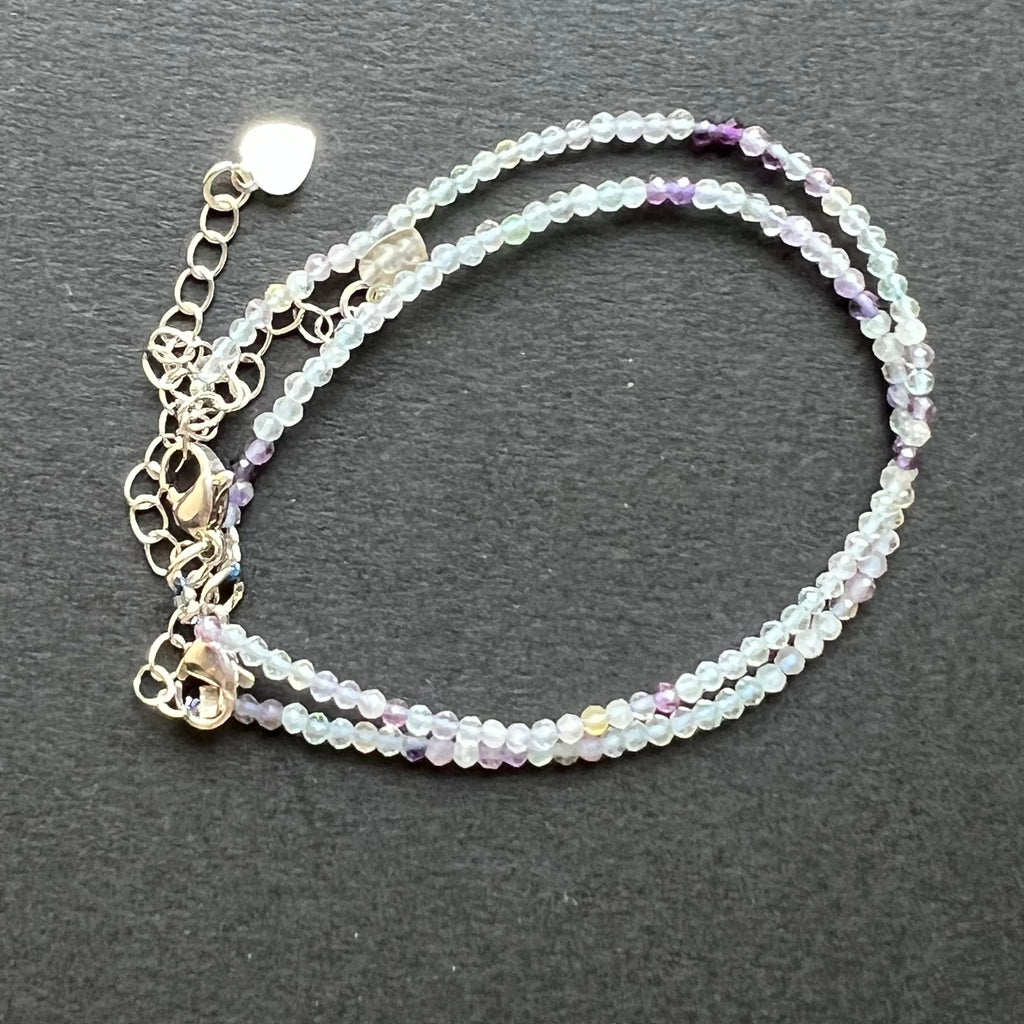 Bratara fluorit curcubeu 2mm reglabila, pietre semipretioase, DRUZY.RO 2