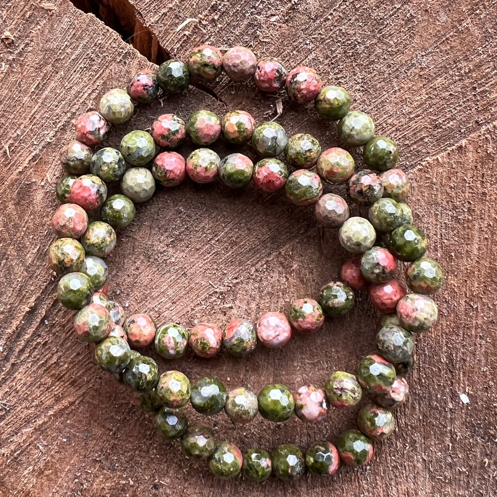 Bratara fatetata unakit 6 mm, pietre semipretioase - druzy.ro 2 