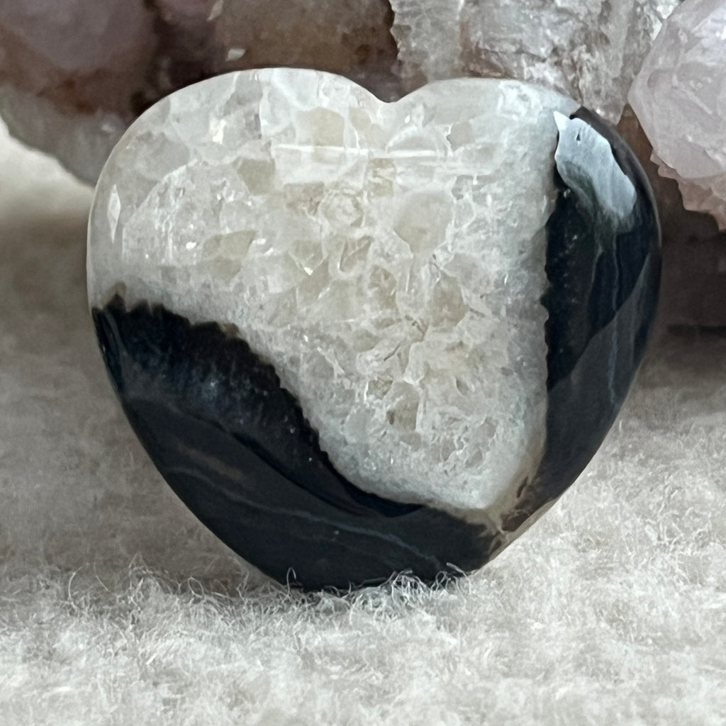 Inima agat negru, pietre semipretioase - druzy.ro 2 