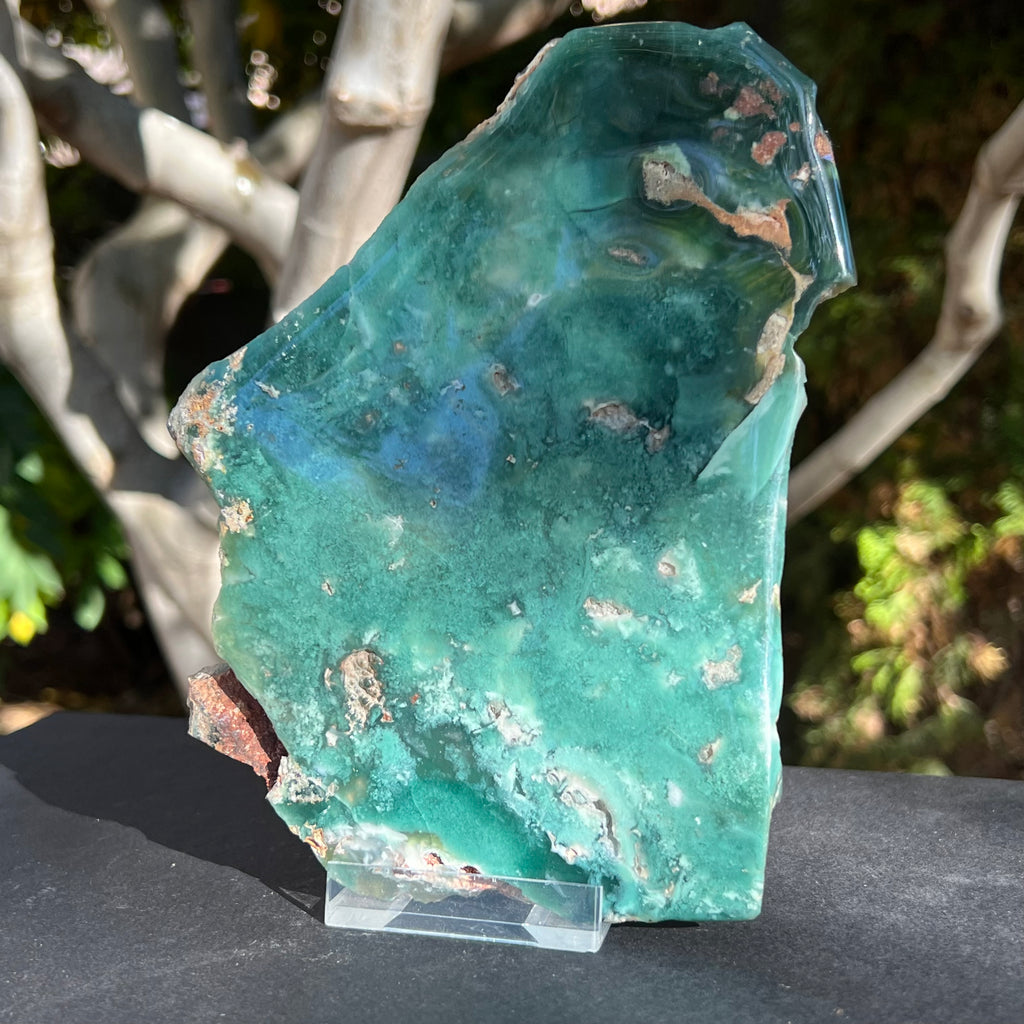 Crisopraz polisat pe o fata XL1 - 18 cm, druzy.ro, cristale 1