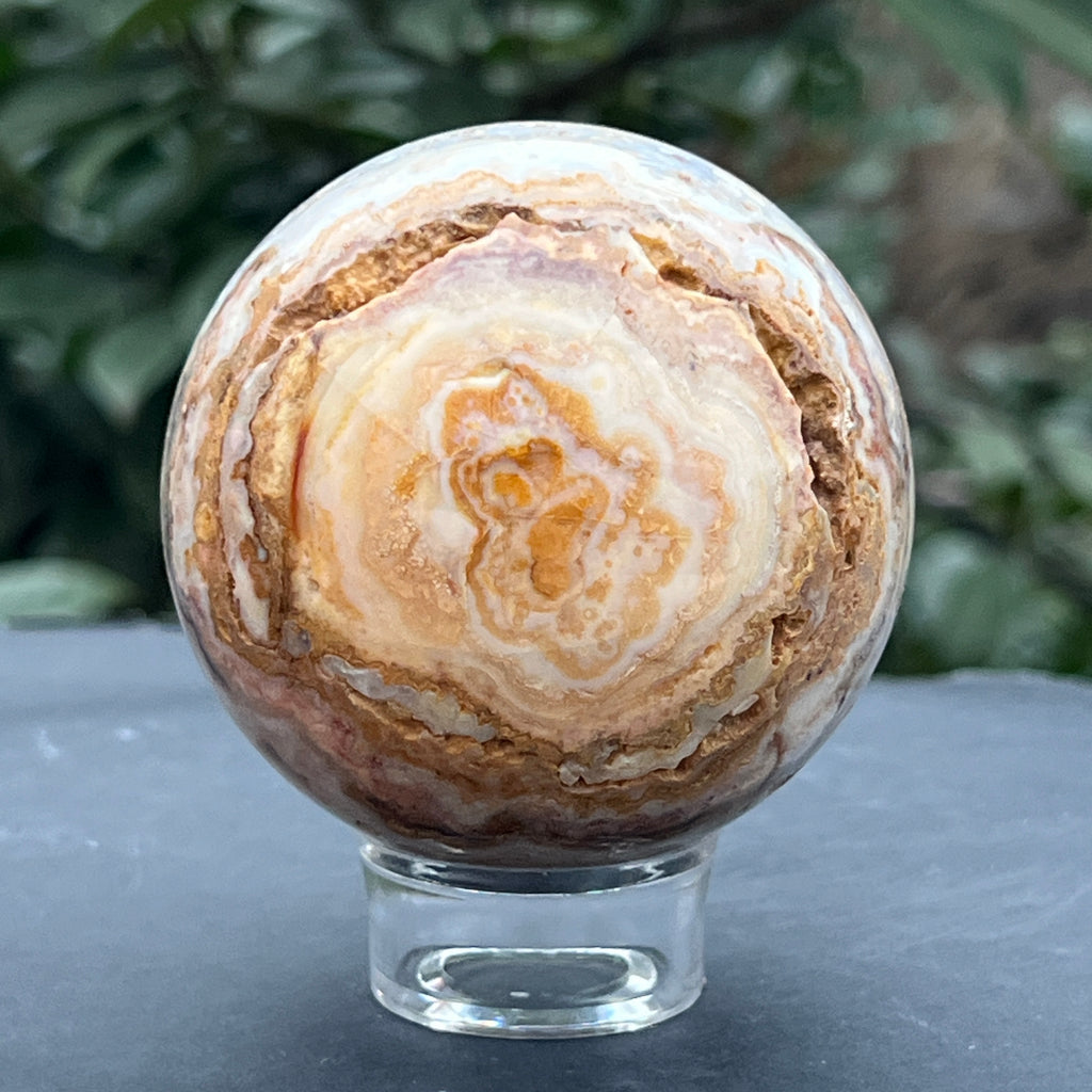 Sfera agat Crazy Lace model 2, pietre semipretioase - druzy.ro 1 