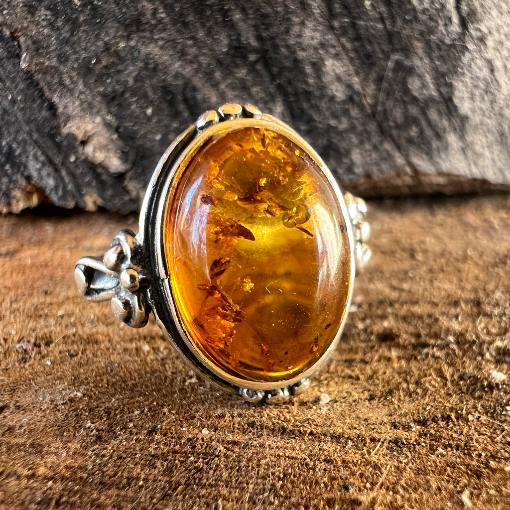 Inel argint cu chihlimbar Amber12, pietre semipretioase - druzy.ro 1 
