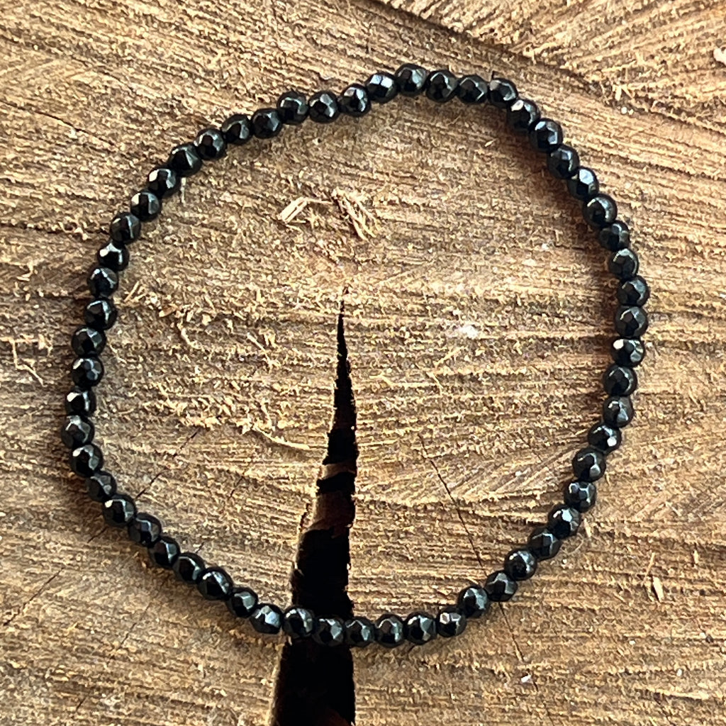 Bratara fatetata agat negru 3 mm, pietre semipretioase - druzy.ro 2 