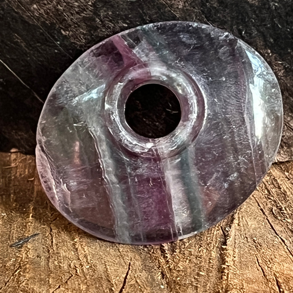 Pandantiv piatra pi donut fluorit curcubeu Oval, pietre semipretioase - druzy.ro 3 
