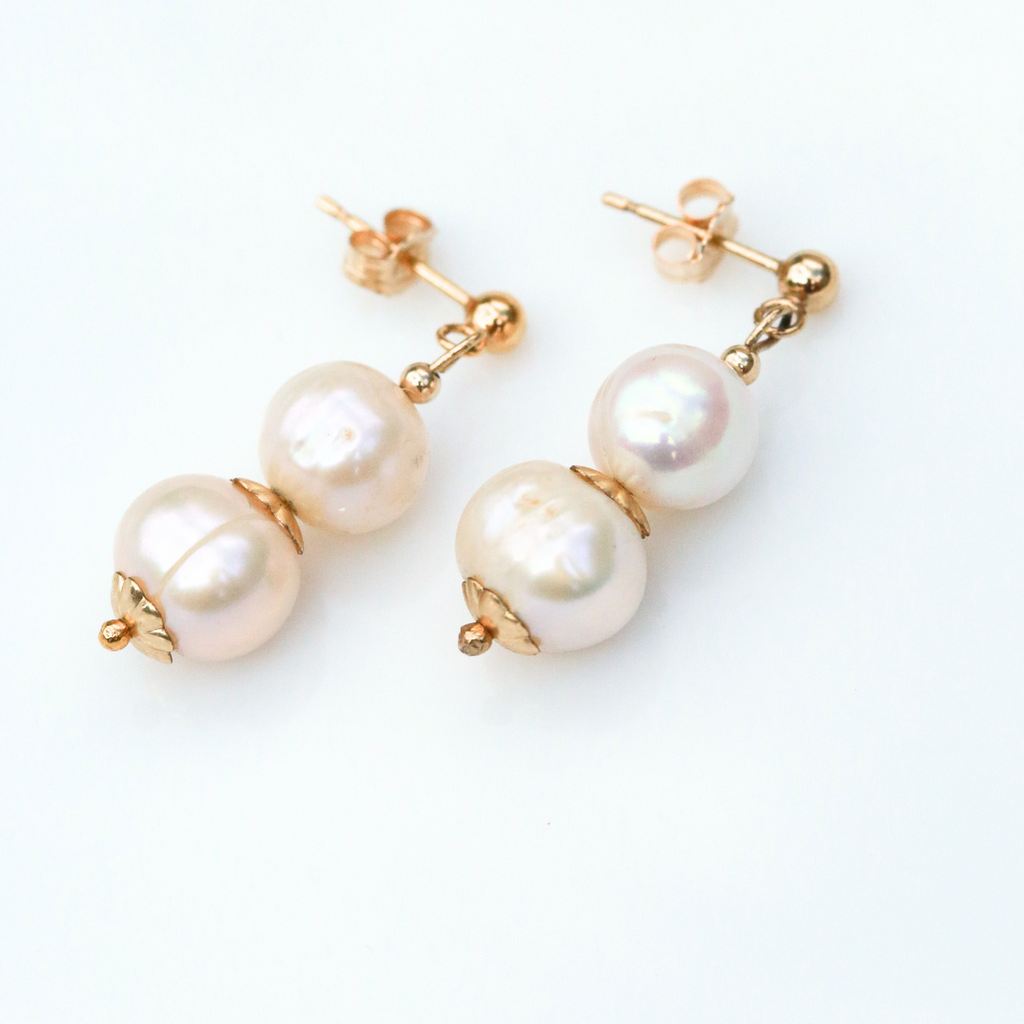 Cercei perle naturale, aur filat - Soul Pearl #8, pietre semipretioase - druzy.ro 3 