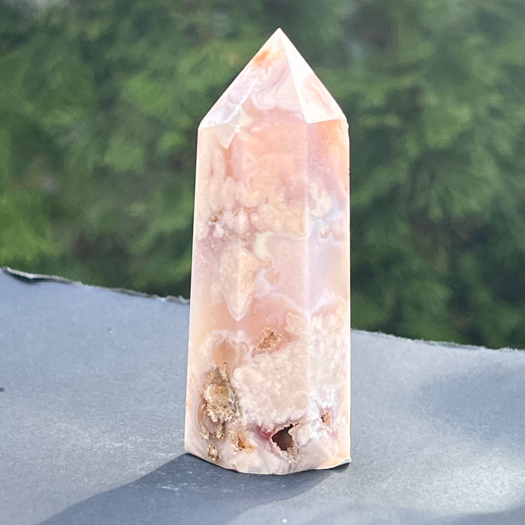 Obelisc agat coral floare model 1, pietre semipretioase - druzy.ro 6 