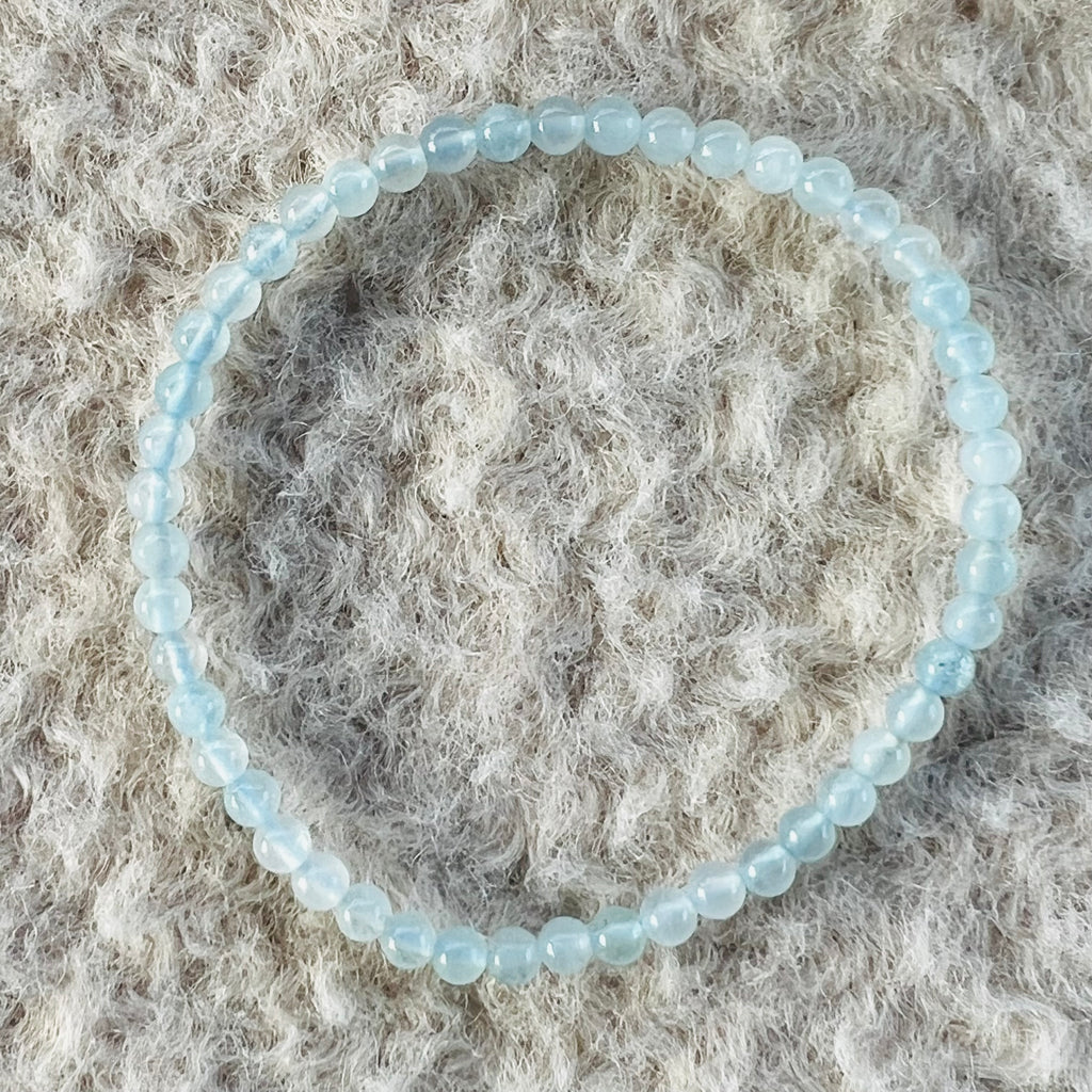 Bratara 4 mm cristal acvamarin AAA, pietre semipretioase, DRUZY.RO 2