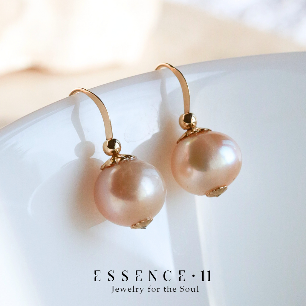 Cercei perle naturale, aur filat - Soul Pearl #3, pietre semipretioase - druzy.ro 2 