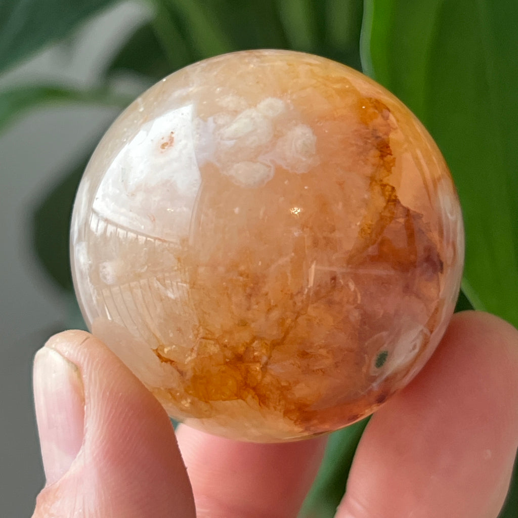 Sfera Agat coral floare din Madagascar model 3, pietre semipretioase - druzy.ro 2 